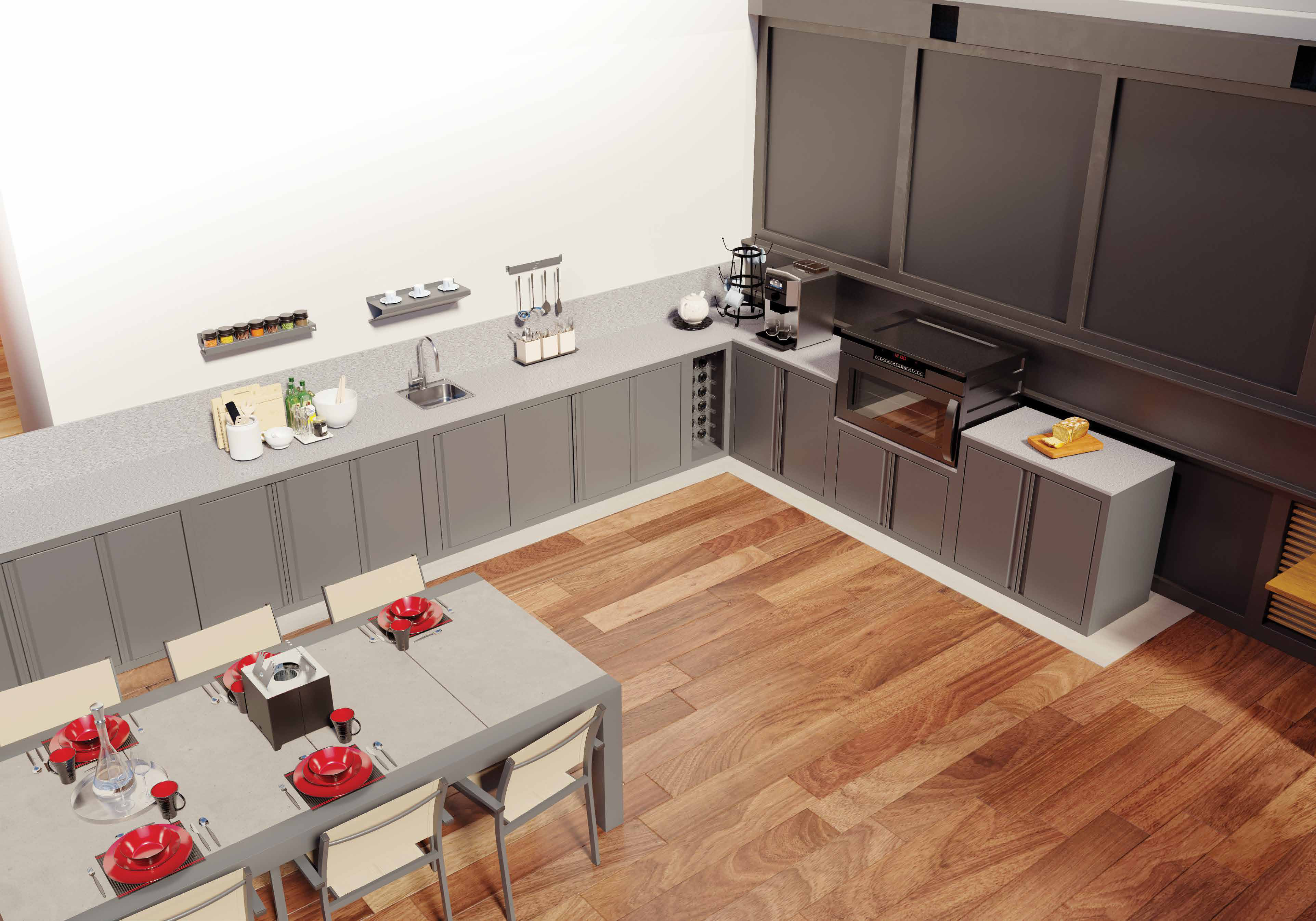 Cuisine extérieure modulaire granit aluminium